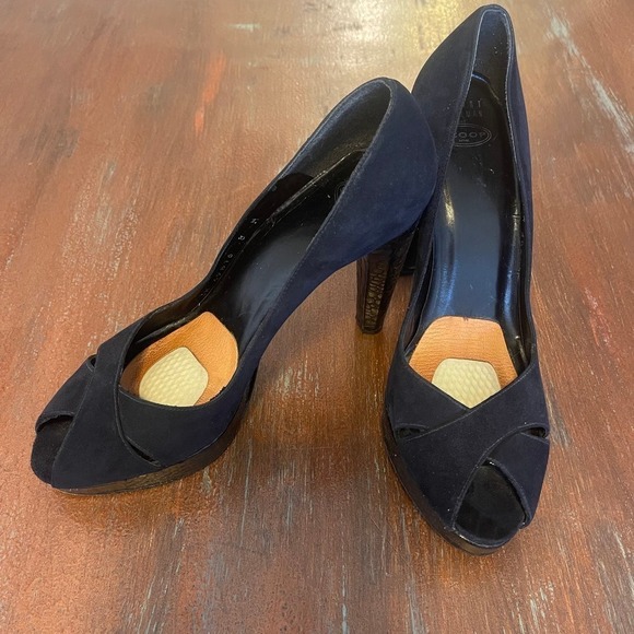 Stuart Weitzman Women's High Block Heels Pump Peep Toes Shoes Size 8 - Picture 5 of 10